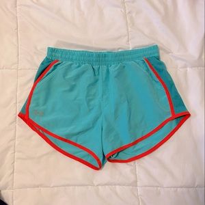 Under Armour Teal and Orange Running Shorts